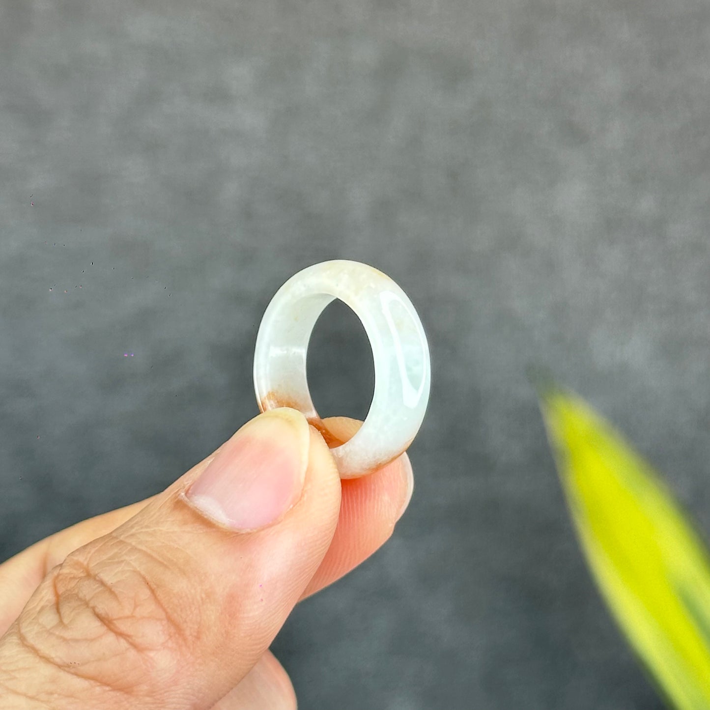 Natural Koi Orange Jadeite Jade Ring Size 1.63