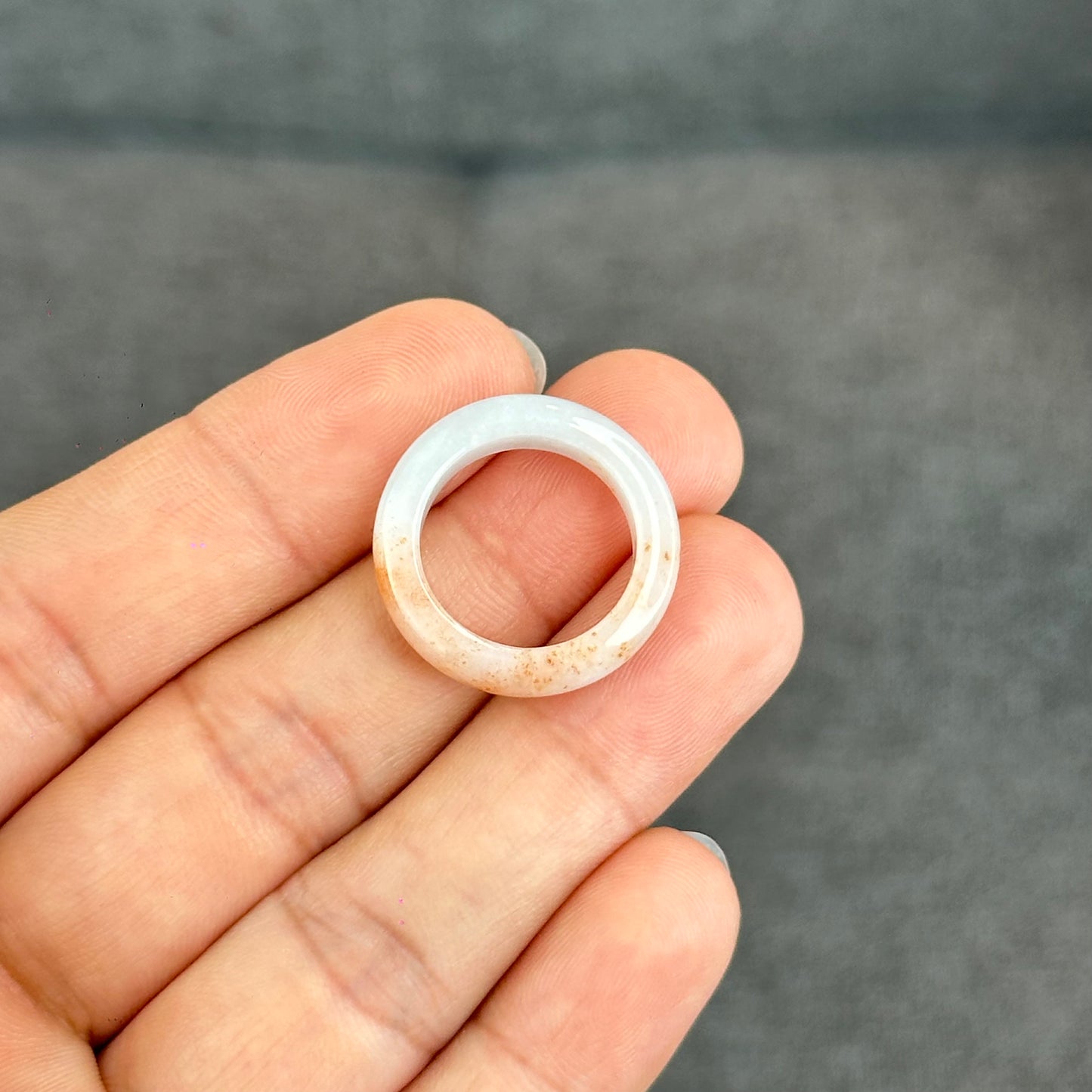 Natural Koi Orange Jadeite Jade Ring Size 1.63