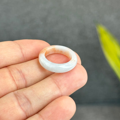 Natural Koi Orange Jadeite Jade Ring Size 1.63