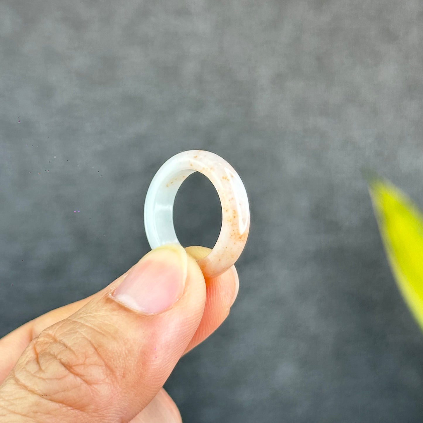 Natural Koi Orange Jadeite Jade Ring Size 1.63