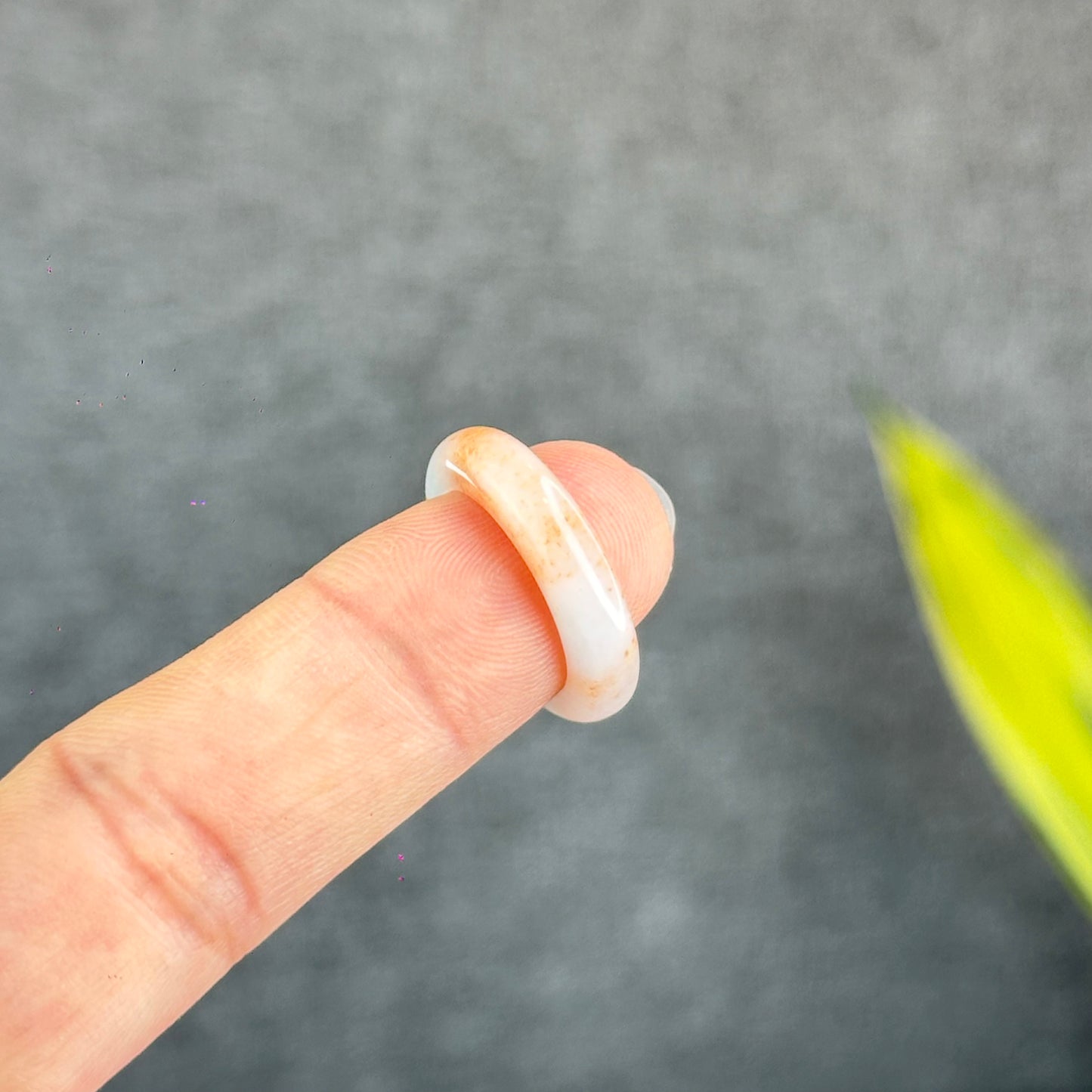 Natural Koi Orange Jadeite Jade Ring Size 1.63