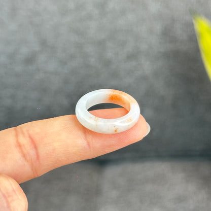 Natural Koi Orange Jadeite Jade Ring Size 1.63