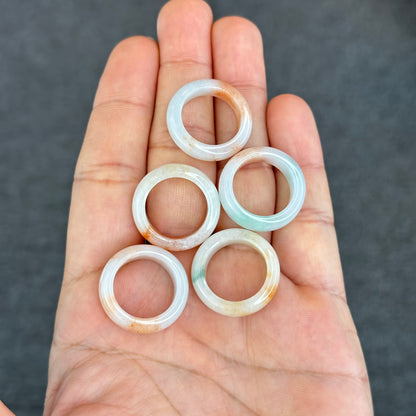 Natural Koi Orange Jadeite Jade Ring Size 1.63