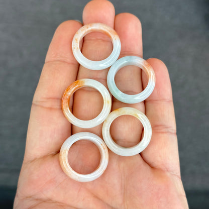 Natural Koi Orange Jadeite Jade Ring Size 1.63