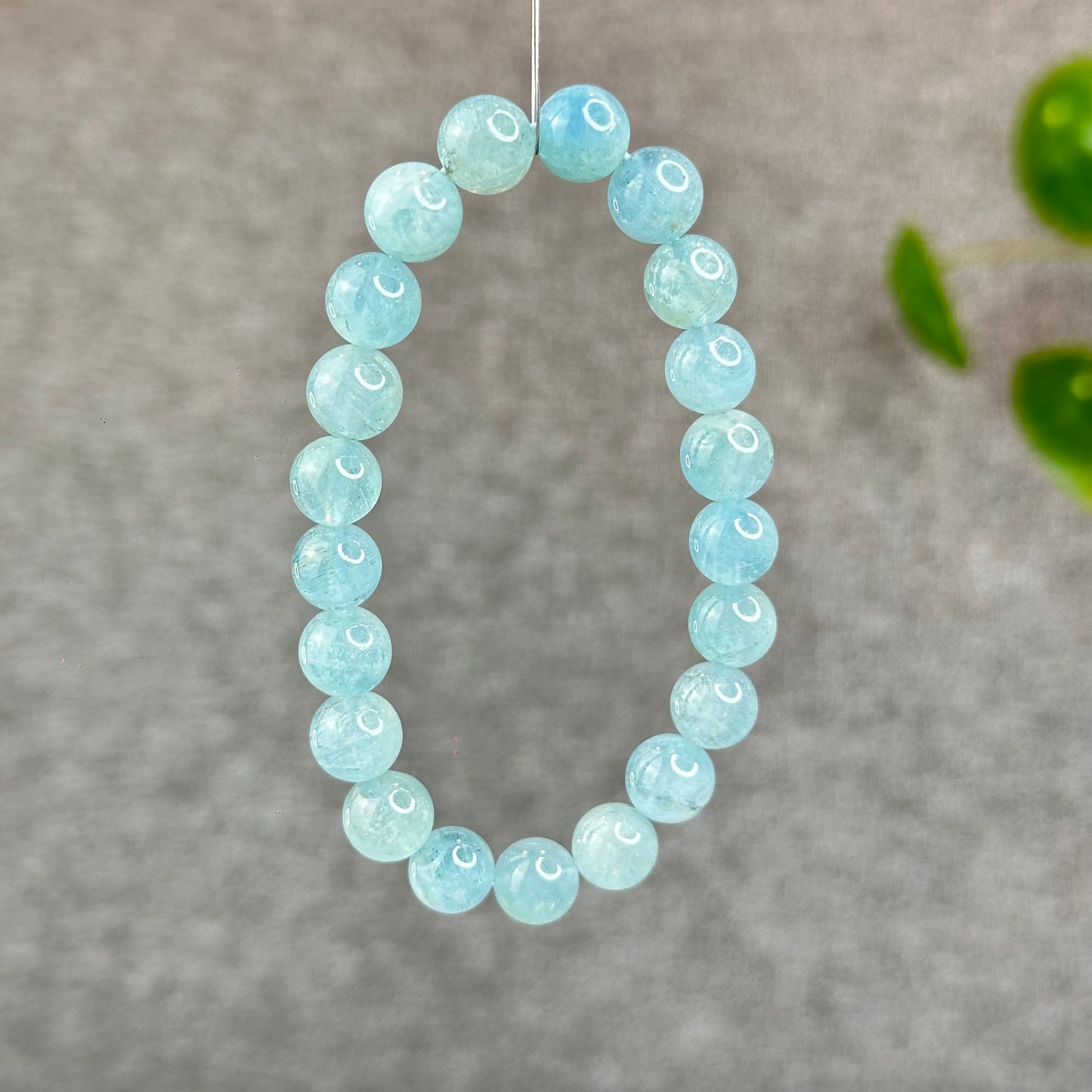 Natural Aquamarine Bracelet Size 9.5 mm
