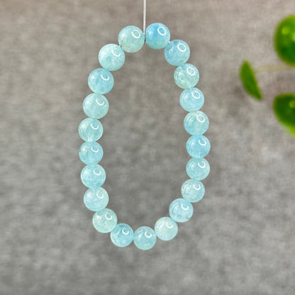 Natural Aquamarine Bracelet Size 9.5 mm