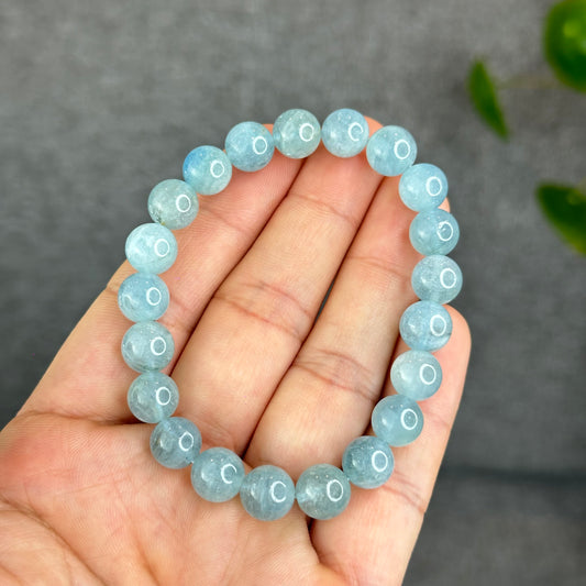 Natural Aquamarine Bracelet Size 9.5 mm