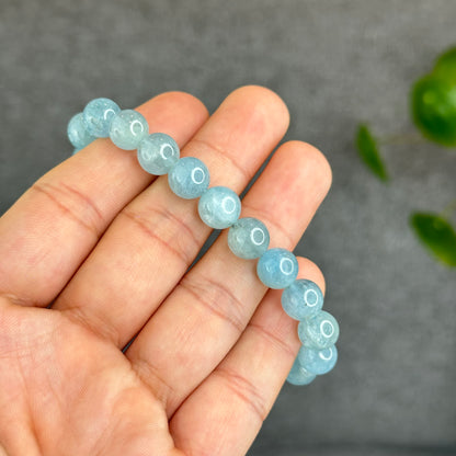 Natural Aquamarine Bracelet Size 9.5 mm