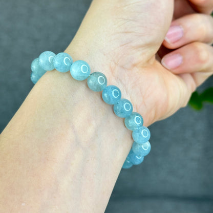 Natural Aquamarine Bracelet Size 9.5 mm