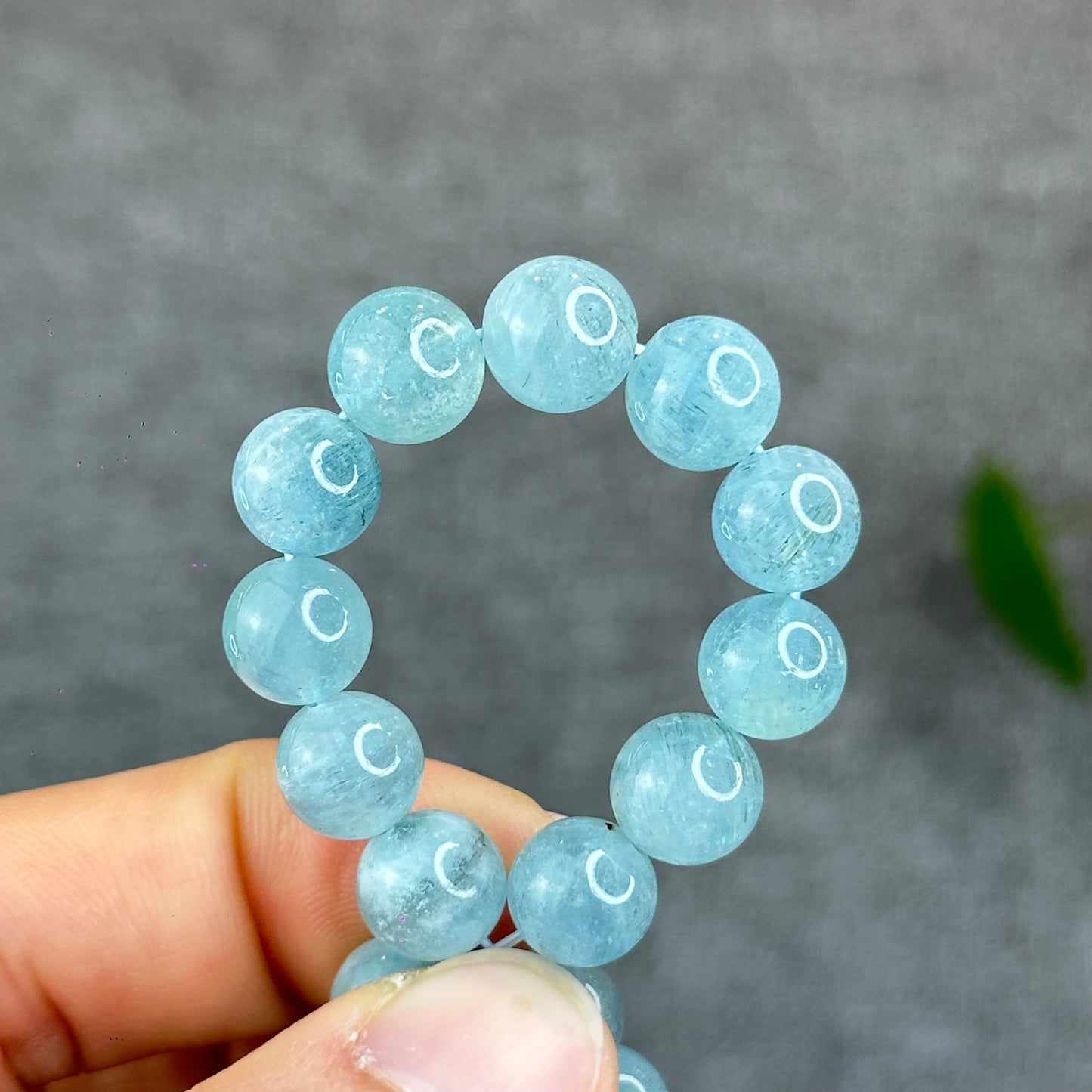 Natural Aquamarine Bracelet Size 9.5 mm