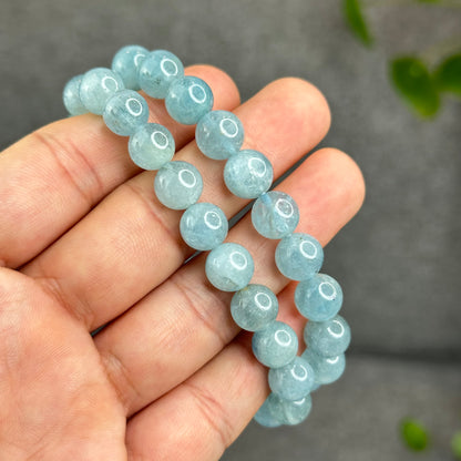 Natural Aquamarine Bracelet Size 9.5 mm