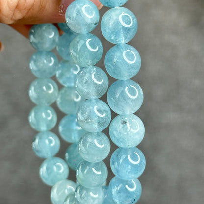 Natural Aquamarine Bracelet Size 9.5 mm