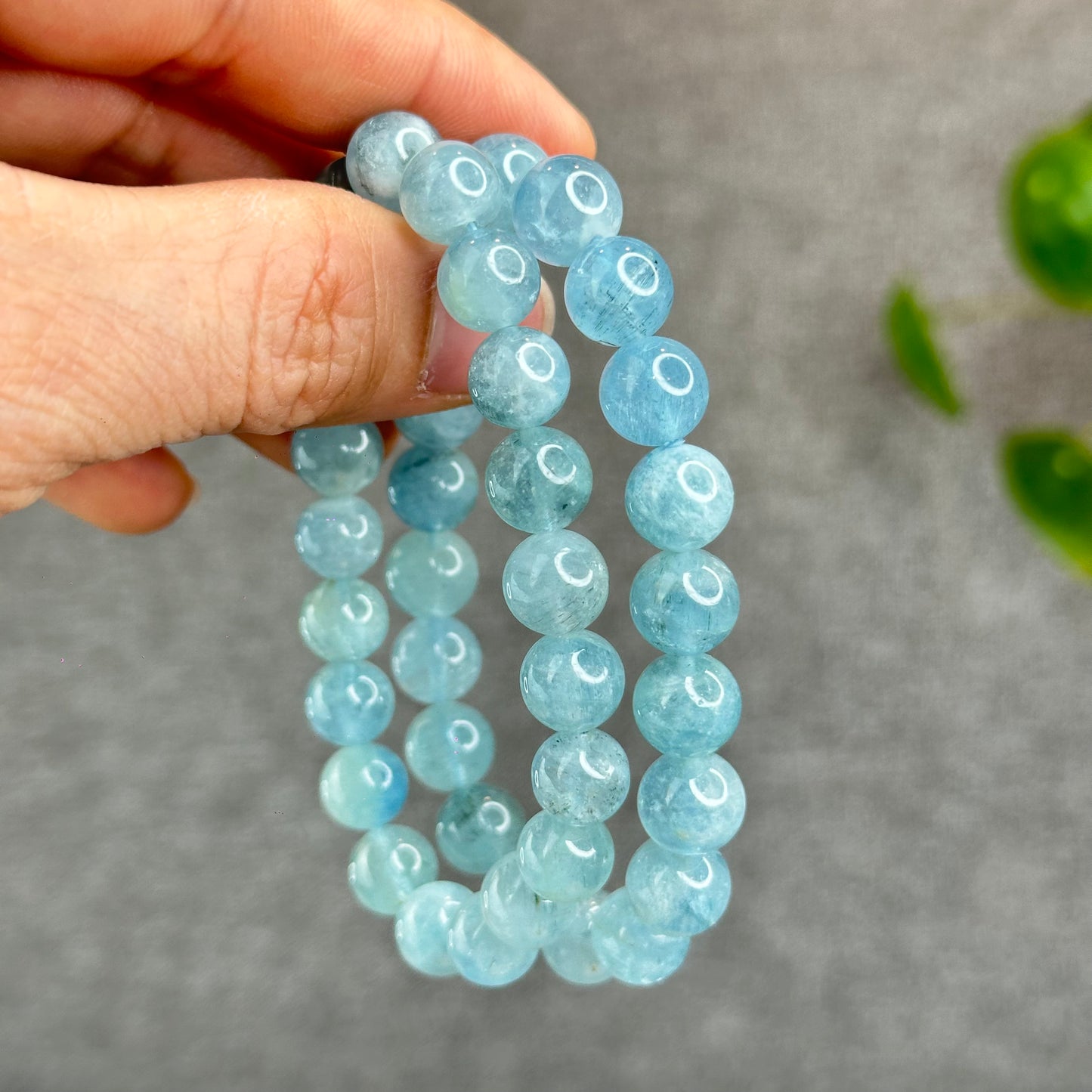 Natural Aquamarine Bracelet Size 9.5 mm