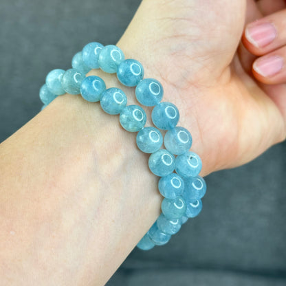 Natural Aquamarine Bracelet Size 9.5 mm