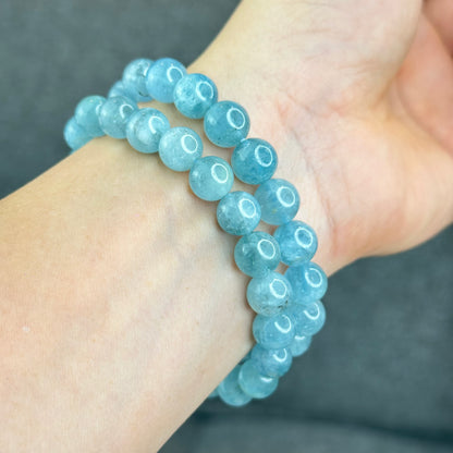 Natural Aquamarine Bracelet Size 9.5 mm