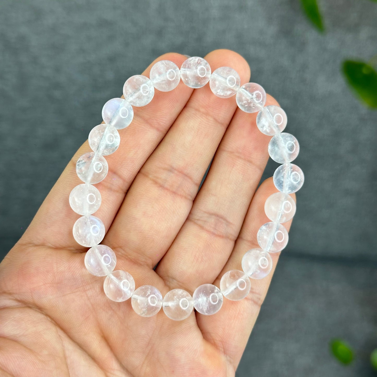 Natural Blue Flash Moonstone Bracelet Size 9 mm