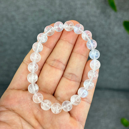 Natural Blue Flash Moonstone Bracelet Size 9 mm