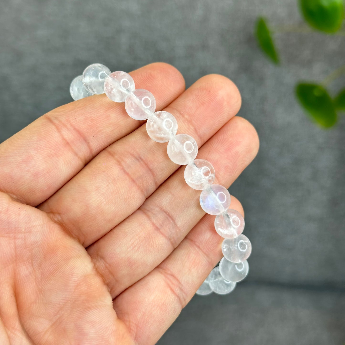 Natural Blue Flash Moonstone Bracelet Size 9 mm