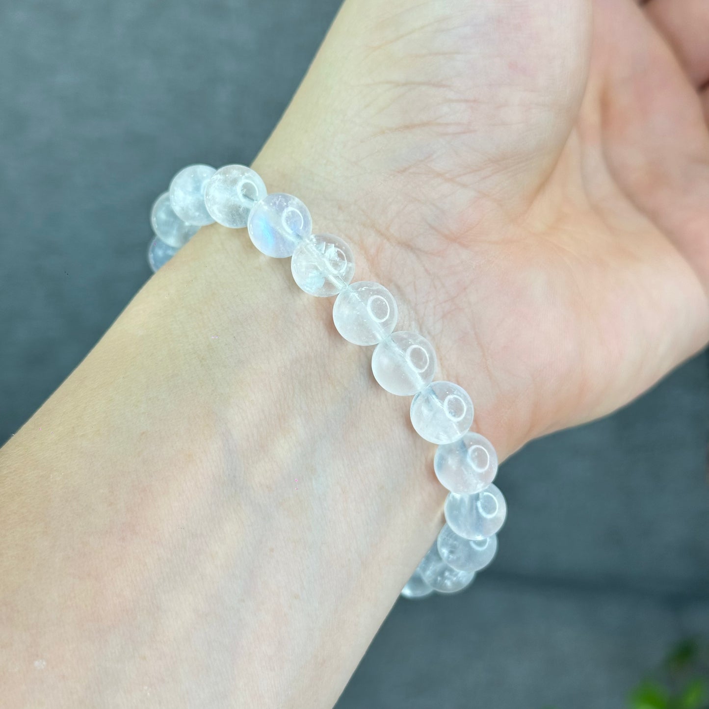 Natural Blue Flash Moonstone Bracelet Size 9 mm