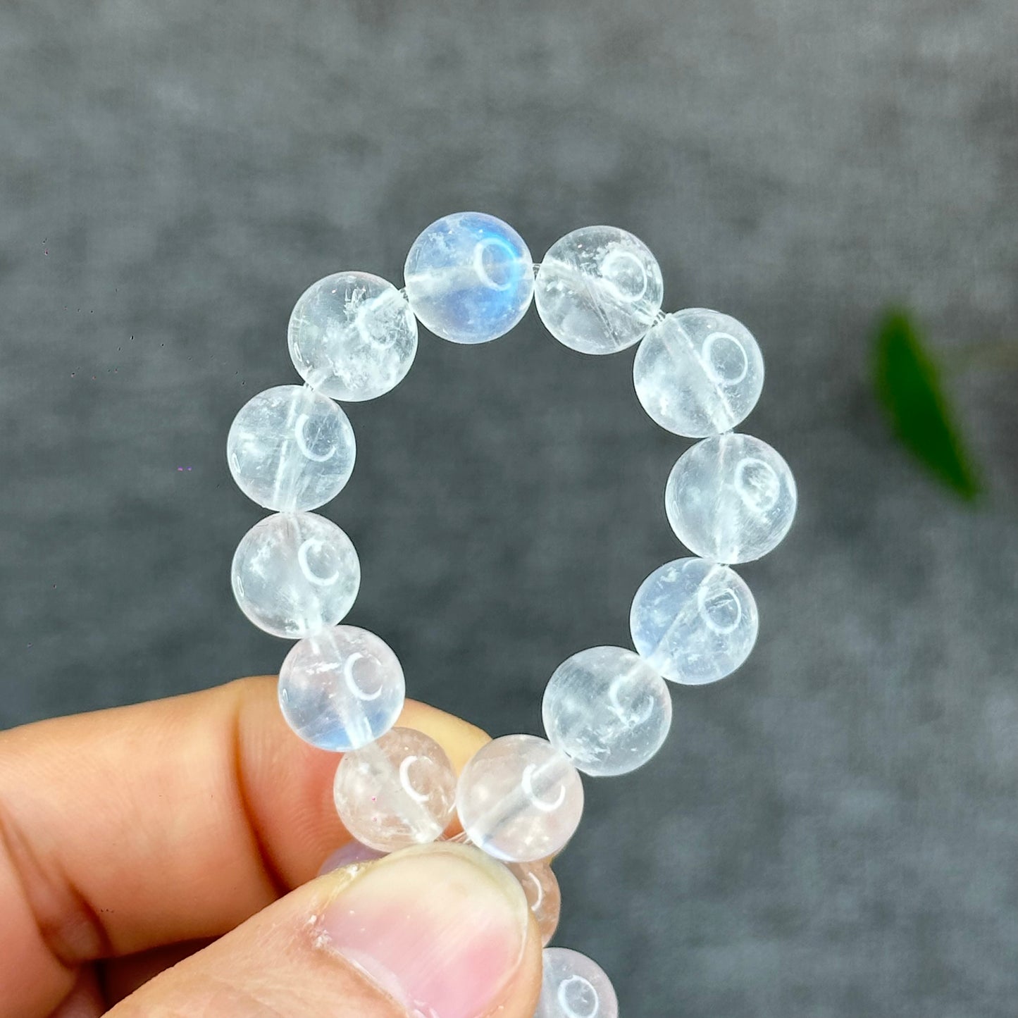 Natural Blue Flash Moonstone Bracelet Size 9 mm