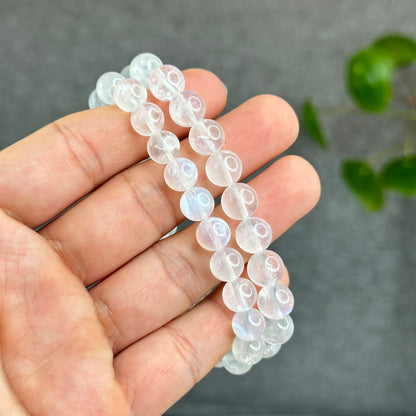 Natural Blue Flash Moonstone Bracelet Size 9 mm