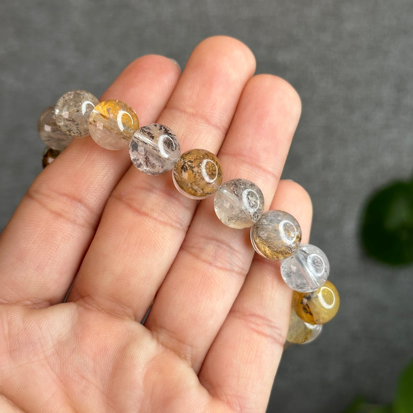 Dendritic Quartz Bracelet Size 11 mm