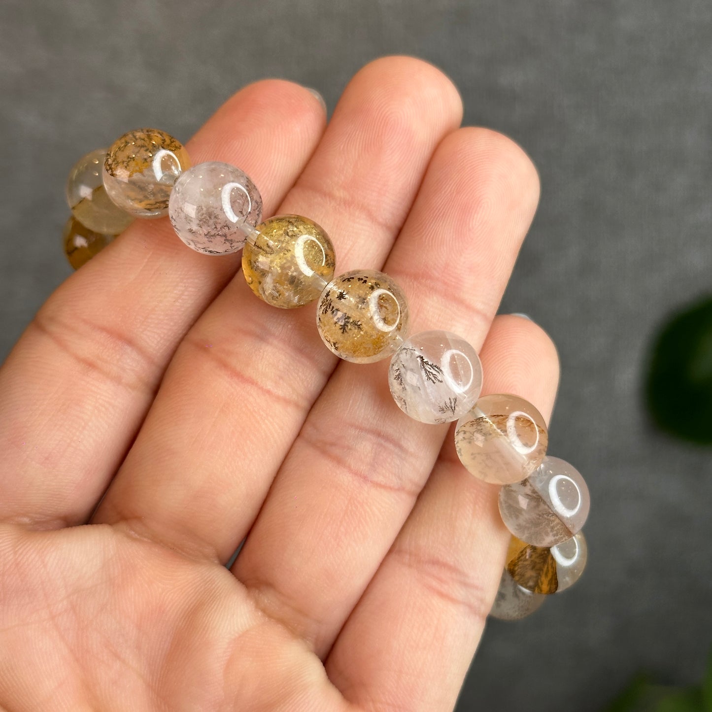 Dendritic Quartz Bracelet Size 11 mm