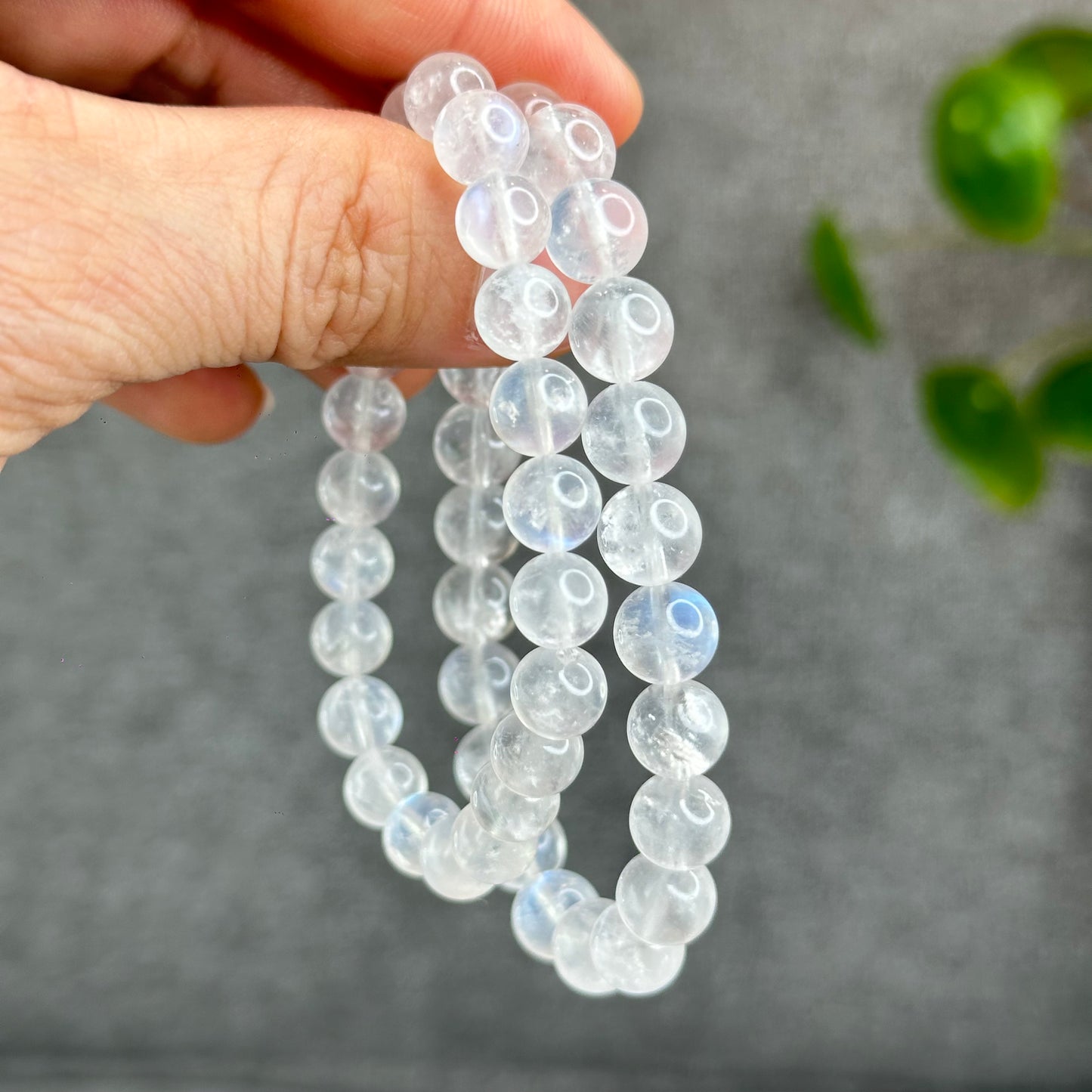 Natural Blue Flash Moonstone Bracelet Size 9 mm