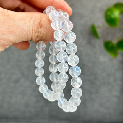 Natural Blue Flash Moonstone Bracelet Size 9 mm