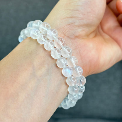 Natural Blue Flash Moonstone Bracelet Size 9 mm