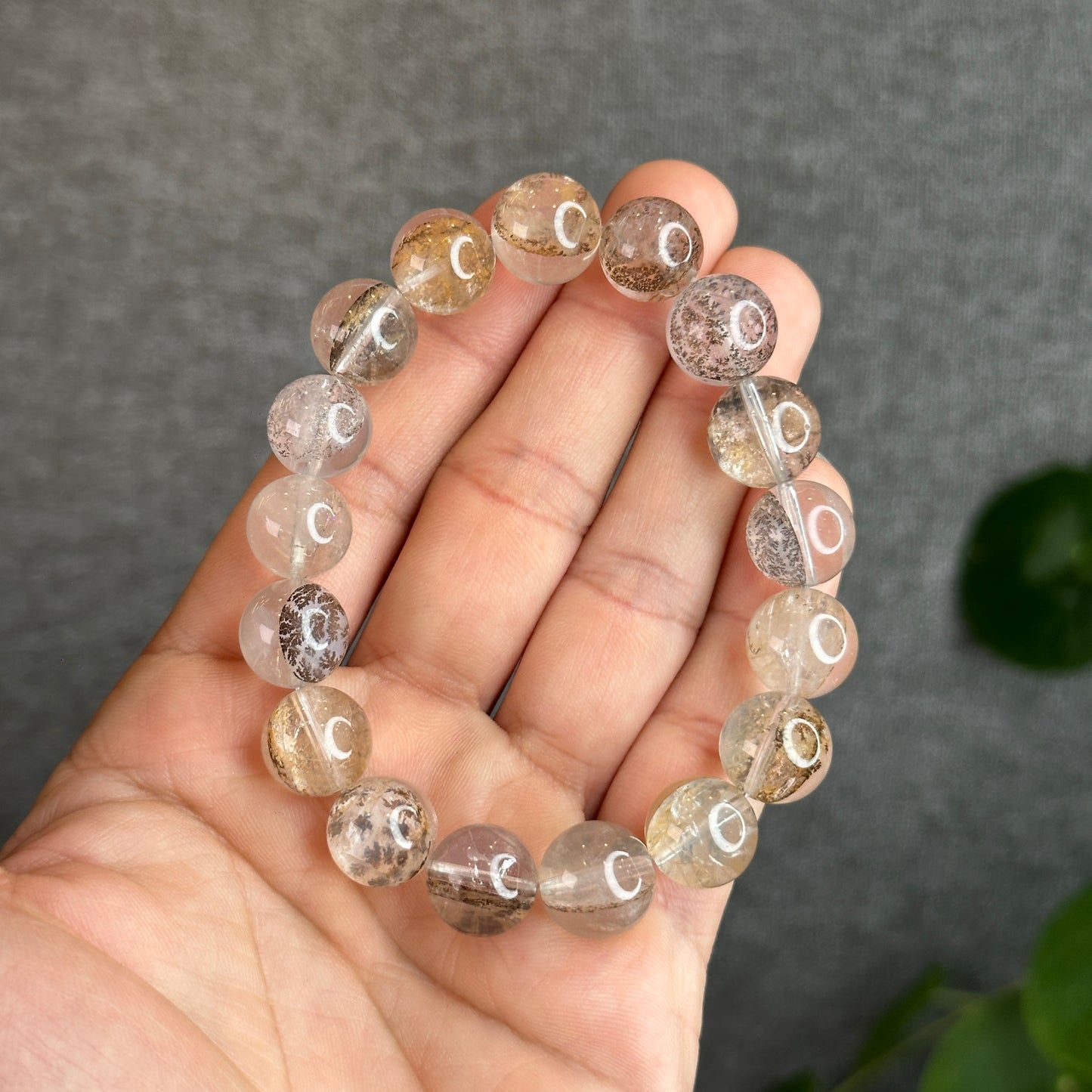 Dendritic Quartz Bracelet Size 12-12.5 mm