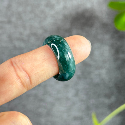 Water Green Natural Jadeite Jade Ring Size 2.05