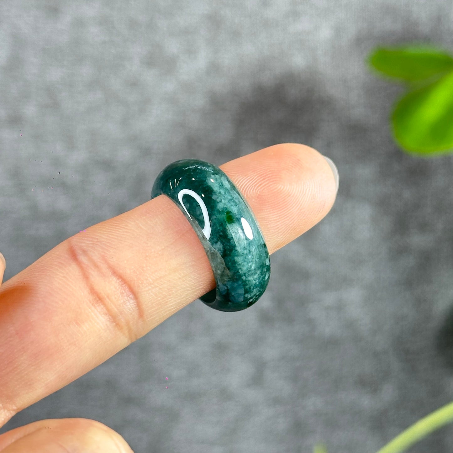 Water Green Natural Jadeite Jade Ring Size 2.05