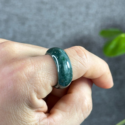 Water Green Natural Jadeite Jade Ring Size 2.05