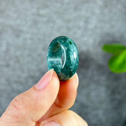 Water Green Natural Jadeite Jade Ring Size 2.05