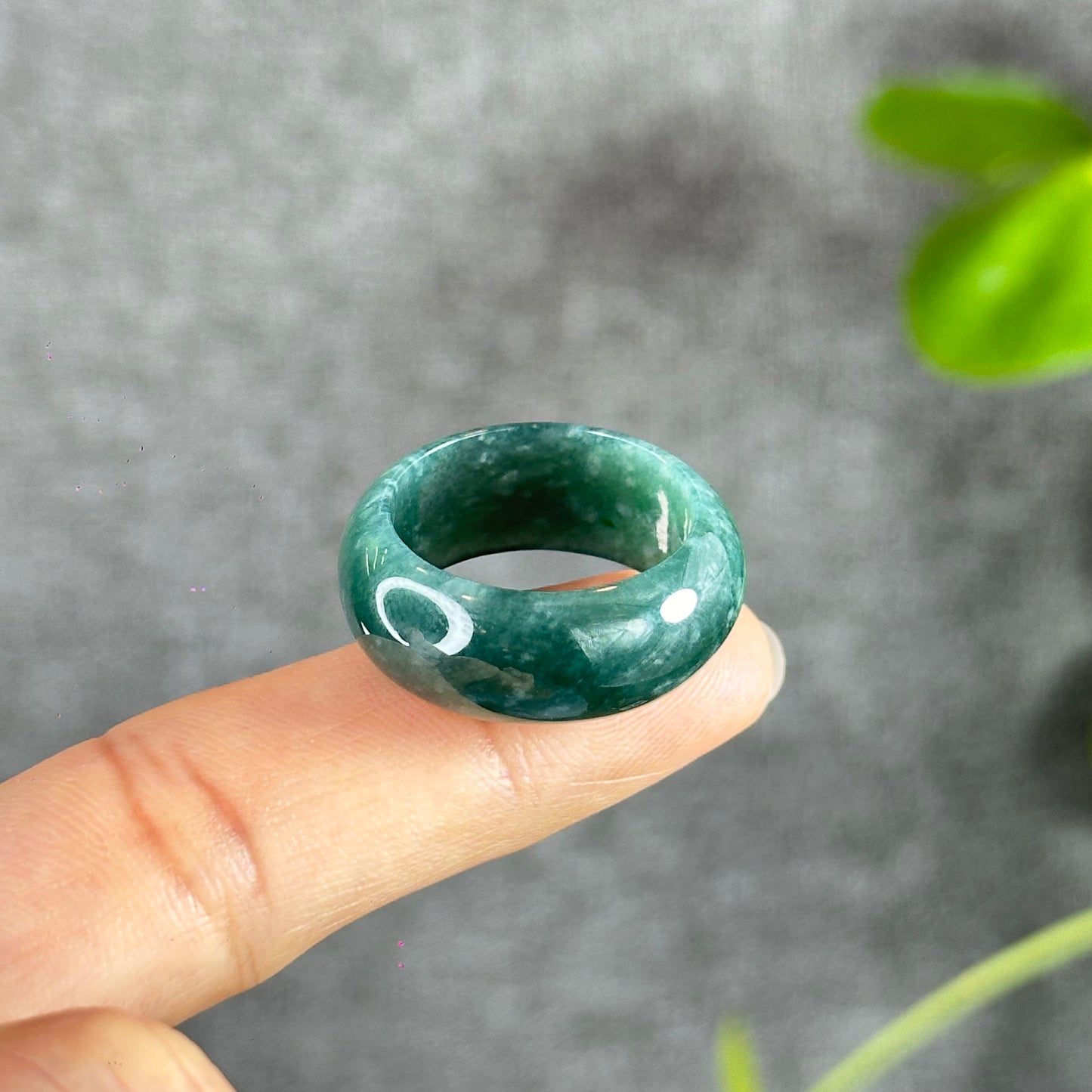 Water Green Natural Jadeite Jade Ring Size 2.05