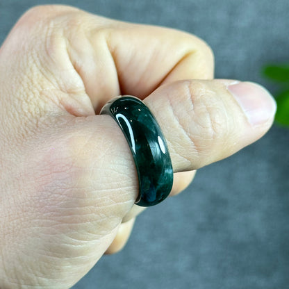 Water Green Natural Jadeite Jade Ring Size 2.2