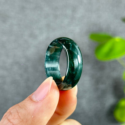 Water Green Natural Jadeite Jade Ring Size 2.2