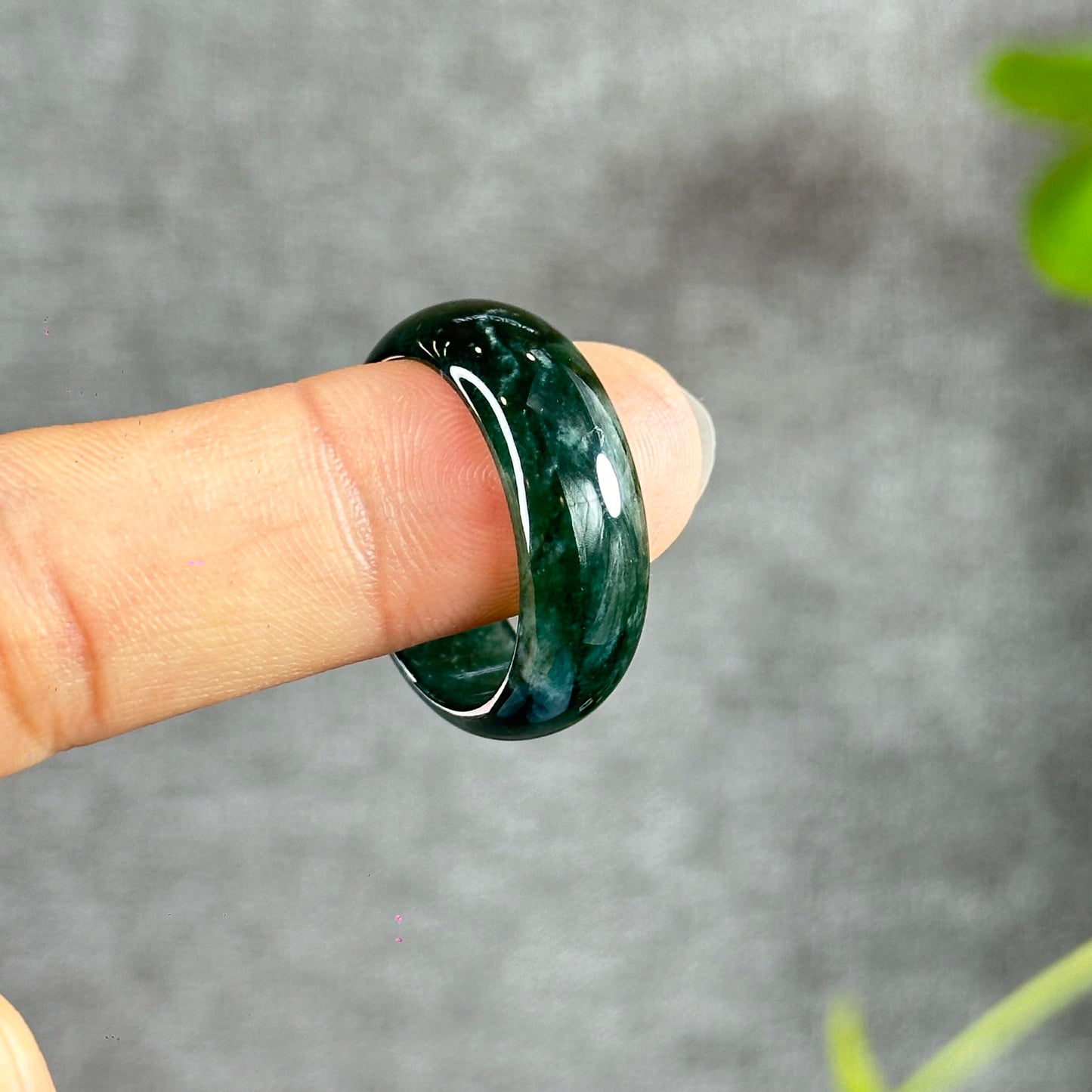 Water Green Natural Jadeite Jade Ring Size 2.2