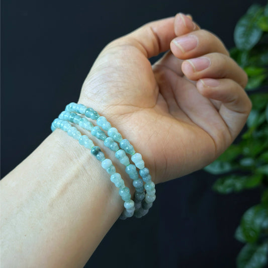 Ho Lo Son Thuy Jadeite Jade Triple Wrap Braclet  - Natural Stone