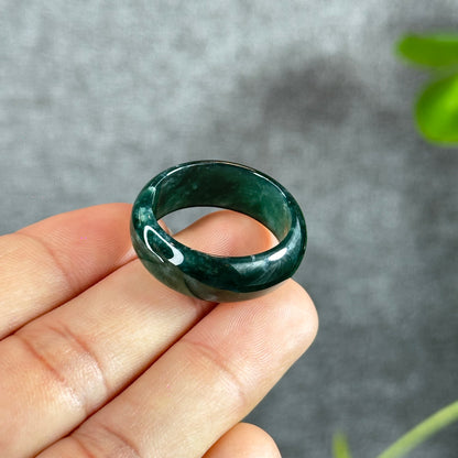 Water Green Natural Jadeite Jade Ring Size 2.2