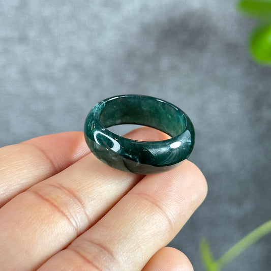 Water Green Natural Jadeite Jade Ring Size 2.2