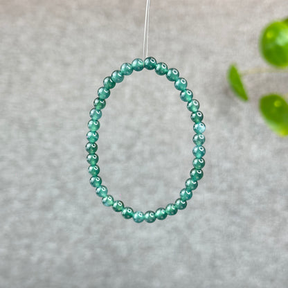 Natural Semi-Translucent Blue Water Jadeite Jade Bracelet Size 5 mm