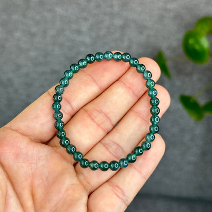 Natural Semi-Translucent Blue Water Jadeite Jade Bracelet Size 5 mm