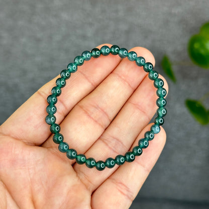 Natural Semi-Translucent Blue Water Jadeite Jade Bracelet Size 5 mm