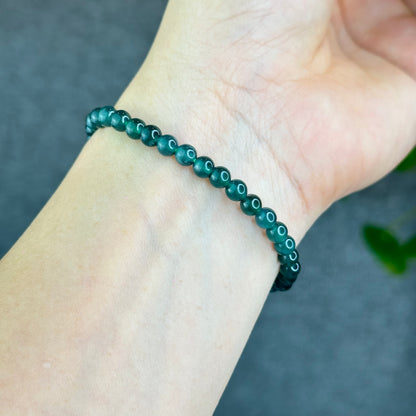 Natural Semi-Translucent Blue Water Jadeite Jade Bracelet Size 5 mm