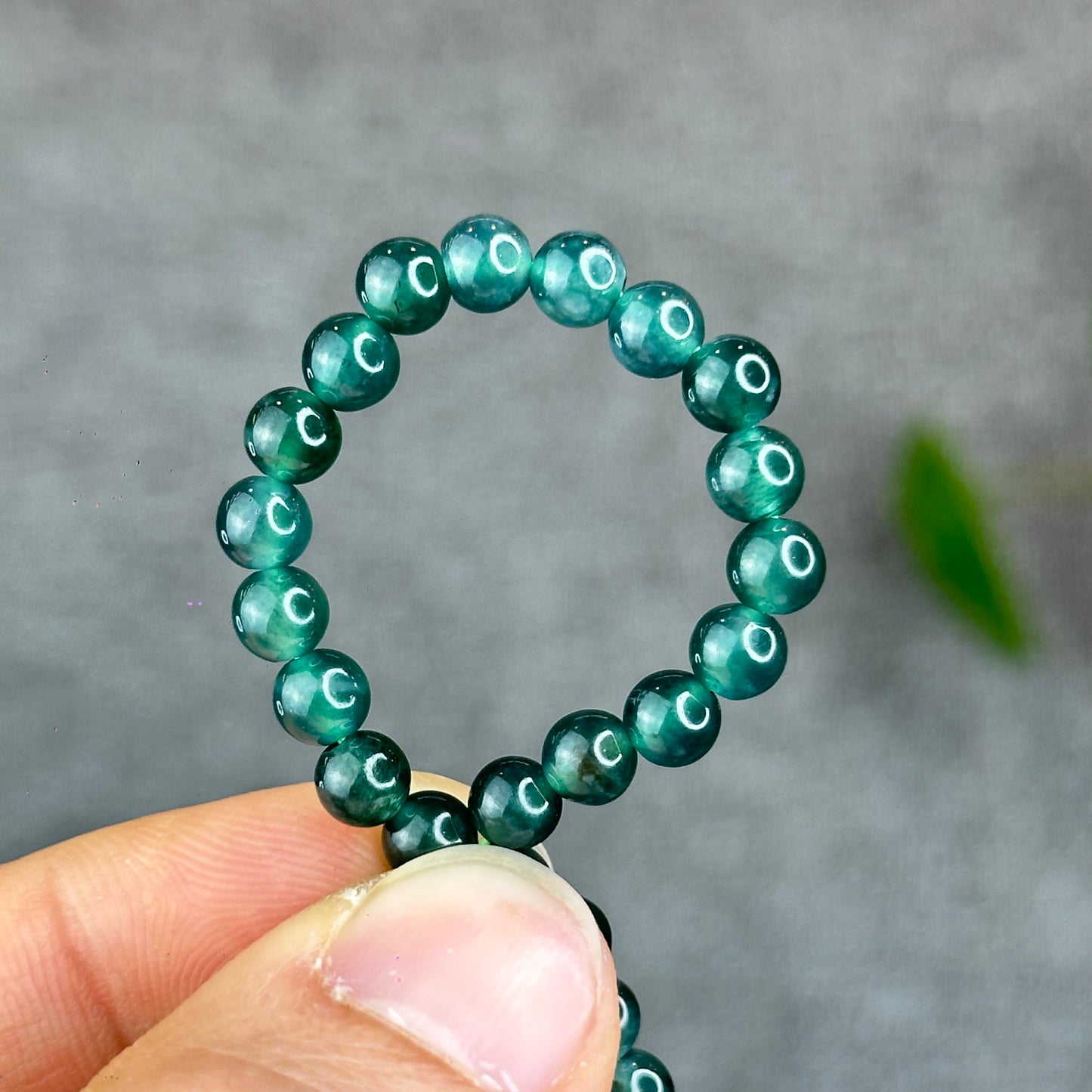 Natural Semi-Translucent Blue Water Jadeite Jade Bracelet Size 5 mm