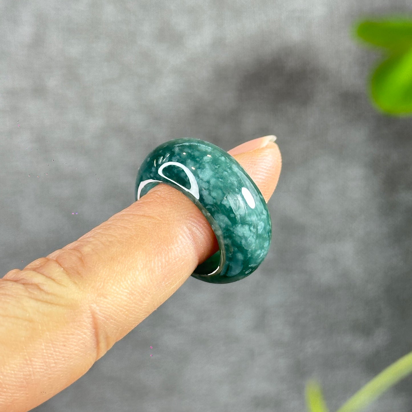 Water Green Natural Jadeite Jade Ring Size 1.7