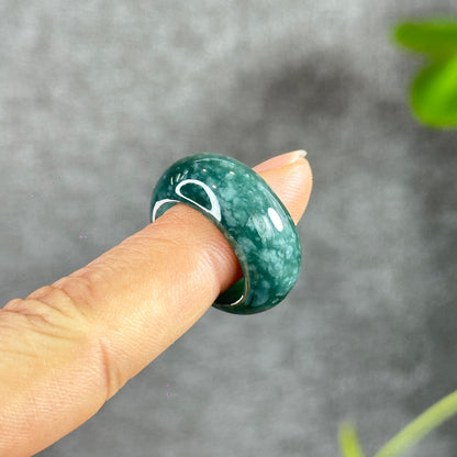 Water Green Natural Jadeite Jade Ring Size 1.7