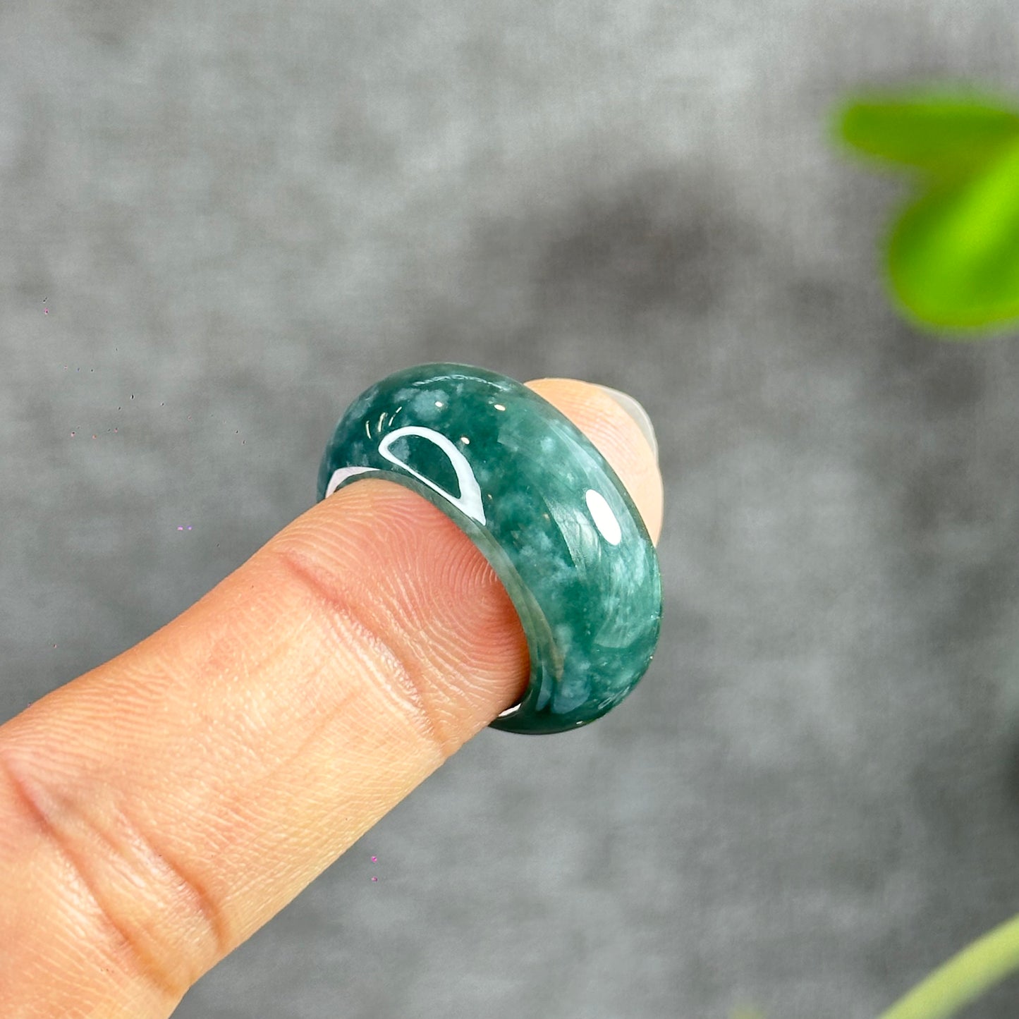 Water Green Natural Jadeite Jade Ring Size 1.7